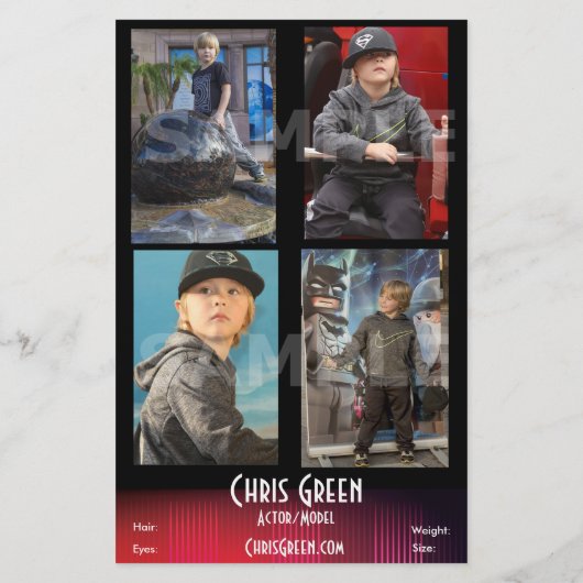 2-zijdig Briefkaart voor hoofdopname en modelkopte Flyer (Achterkant)