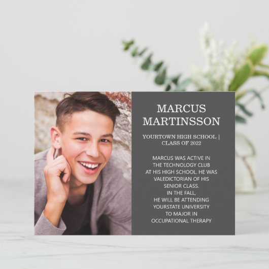 2-zijdig bruin Afstuderen 3 Fotoaankondiging Aankondiging (Staand voorkant)