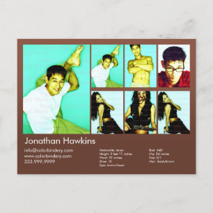 2-zijdig chassis met bruin design briefkaart