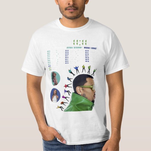 2-zijdig Chris 1111 Tour 2024 T-shirt Bruin 2024 (Voorkant)