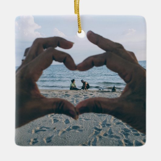  2-zijdig Elegant Scrolls 2 Photo Ceram Keramisch Ornament (Voorkant)