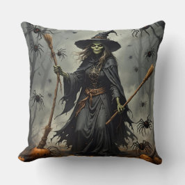 2-zijdig enge heks en skelet Man Kussen