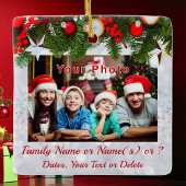 2 zijdig, familie foto Ornament, gepersonaliseerd Keramisch Ornament