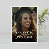 2-zijdig foto High School 2025 Afstudeerfeest Folie Uitnodiging (Staand Voorkant)