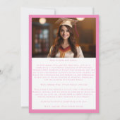 2-zijdig Foto Pink College Afstudeerfeest Kaart (Achterkant)