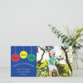 2-zijdig fotokaartje kerstversieringen feestdagenkaart (Staand voorkant)