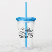 2-zijdig Funny Baby Shark met papa Shark Acryl Drinkbeker (Voorkant)