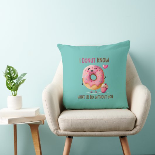 2-zijdig gepersonaliseerd knuffel donut kussen (Stoel)