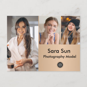 2-zijdig headshot Actor & model Comp Briefkaart