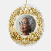 2-zijdig herdenkings Kerstmis Keramisch Ornament (Links)