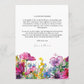 💓2 zijdig huwelijksmenu Meadow Bloom collectie Menu (Achterkant)
