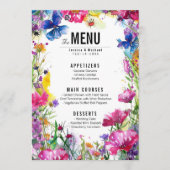 💓2 zijdig huwelijksmenu Meadow Bloom collectie Menu (Voorkant)