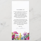 2 zijdig huwelijksmenu Meadow Bloom collectie Menu (Achterkant)