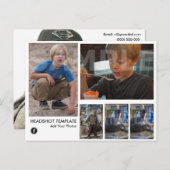 2-zijdig Kinder Actor-Model Sjabloon van het Hoofd Briefkaart (Voorkant / Achterkant)