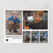 2-zijdig Kinder Actor-Model Sjabloon van het Hoofd Briefkaart (Voorkant)