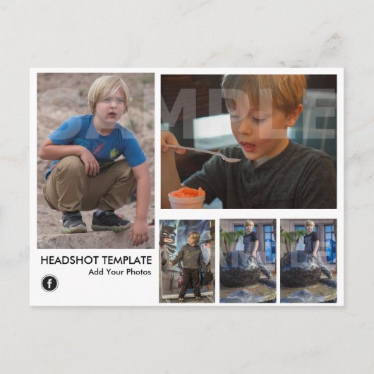 2-zijdig Kinder Actor-Model Sjabloon van het Hoofd Briefkaart (Voorkant)