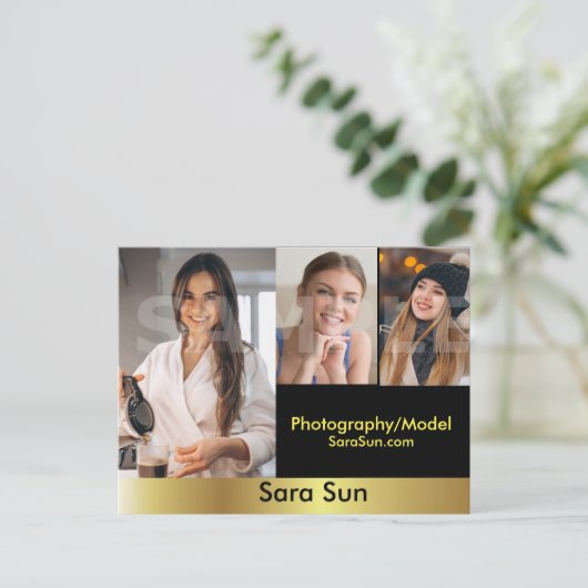 2-zijdig koploper en model hoofdopname Comp Briefkaart (Staand voorkant)