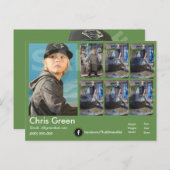 2-zijdig koplopkaart, groen voor actor-model briefkaart (Voorkant / Achterkant)