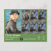 2-zijdig koplopkaart, groen voor actor-model briefkaart (Voorkant)