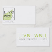 , 2-zijdig Live Well Visitekaartje (Voorkant / Achterkant)
