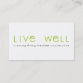 , 2-zijdig Live Well Visitekaartje (Achterkant)