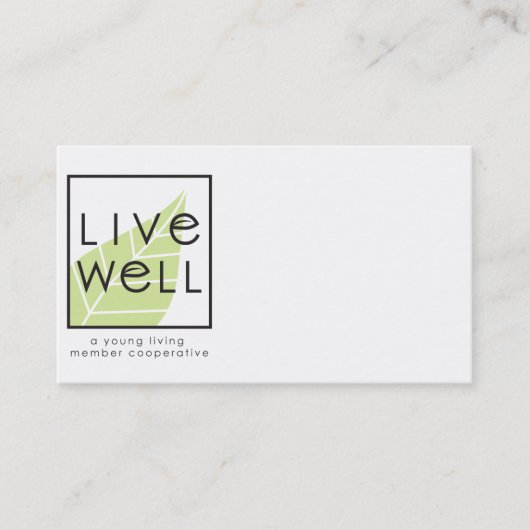 , 2-zijdig Live Well Visitekaartje (Voorkant)