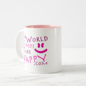 2-zijdig Meer Happy/Smile-roze Tweekleurige Koffiemok (Voorkant links)