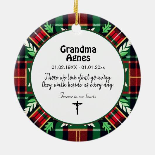 2-zijdig Memorial Christmas plaid ornament (Achterkant)