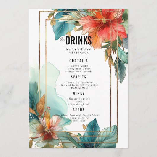 2 zijdig menu + DRINKEN Hibiscus Serenade Paradise (Achterkant)