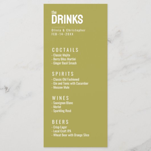 2 zijdig MENU + DRINKEN Minimalistisch Vet (Achterkant)