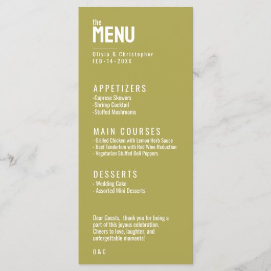 2 zijdig MENU + DRINKEN Minimalistisch Vet (Voorkant)