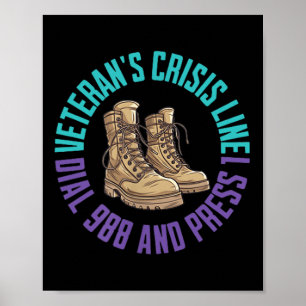 (2-zijdig) Militaire veteraan zelfmoord bewustzijn Poster