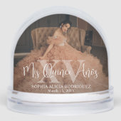 2-zijdig Mis XV Años Quinceañera Foto Keepsake Sneeuwbol (Voorkant)