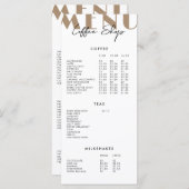 2-zijdig modern minimalistisch koffie shop menu (Voorkant / Achterkant)