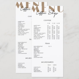 2-zijdig modern minimalistisch koffie shop menu