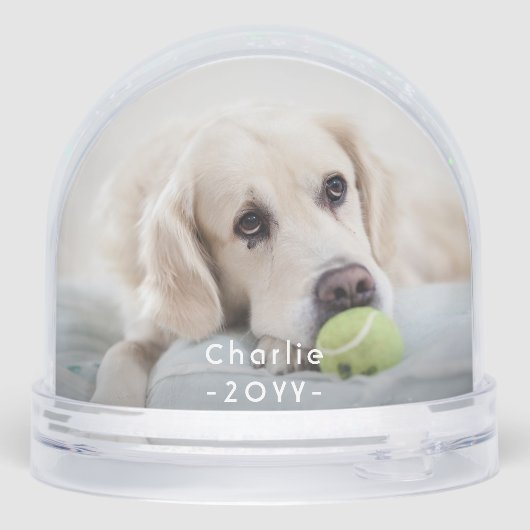 2-zijdig moderne foto en witte tekst overlay Keeps Sneeuwbol (Achterkant)