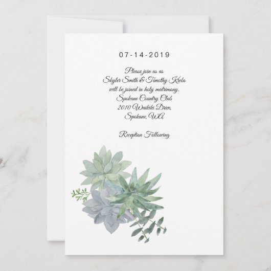 2-zijdig Save the Date Photo Card - Succulenten (Achterkant)