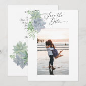 2-zijdig Save the Date Photo Card - Succulenten (Voorkant / Achterkant)