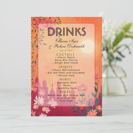 2-zijdig Sunset Serenade Wedding Menu (Staand voorkant)