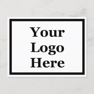2-zijdig zwarte en witte Sjabloon Uw Logo hier Briefkaart
