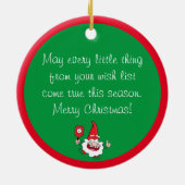 🎅 2-zijdige aanpasbare kerstpekelbal met een kant keramisch ornament (Achterkant)