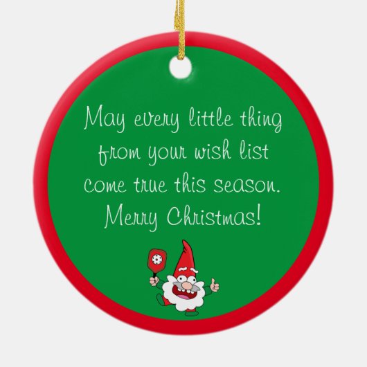 🎅 2-zijdige aanpasbare kerstpekelbal met een kant keramisch ornament (Achterkant)