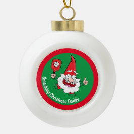 🎅 2-zijdige aanpasbare kerstpekelbal met een kant keramische bal ornament