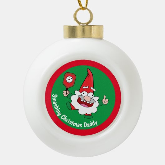 🎅 2-zijdige aanpasbare kerstpekelbal met een kant keramische bal ornament (Voorkant)