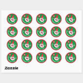 🎅 2-zijdige aanpasbare kerstpekelbal met een kant ronde sticker (Vel)