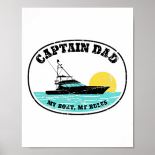 (2-zijdige afdruk) Kapitein Papa Mijn Boot Mijn Re Poster