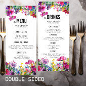 2-zijdige bruiloft MENU & DRINKEN Meadow Bloom