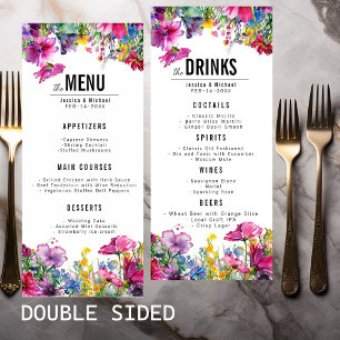 2-zijdige bruiloft MENU & DRINKEN Meadow Bloom