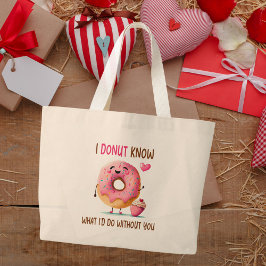 2-zijdige Cute Donut Bruidsmeisje Voorstel Tote Ta Grote Tote Bag