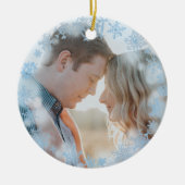 2-zijdige eerste kerst getrouwde foto keramisch ornament (Voorkant)